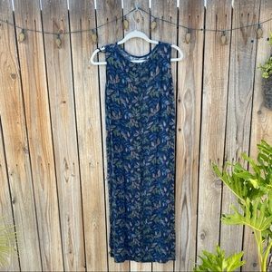 Vintage always carolinense Women’s Flower Size 14 Blue Green Long Cool